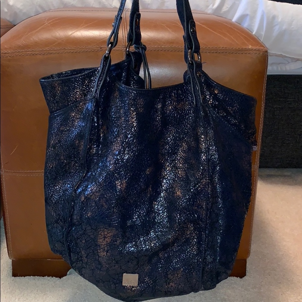 Black cooper metallic Kooba bag